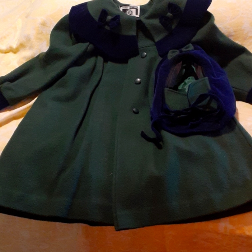 Young Gallery, Pea Coat, Blue & Green, Size 6